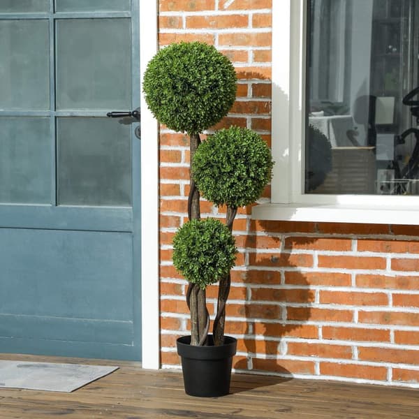 Rootz Artificial Boxwood Plant - Faux Greenery - Realistic Decor - Always Fresh - 115 cm H X 19,5 cm Ø Pot