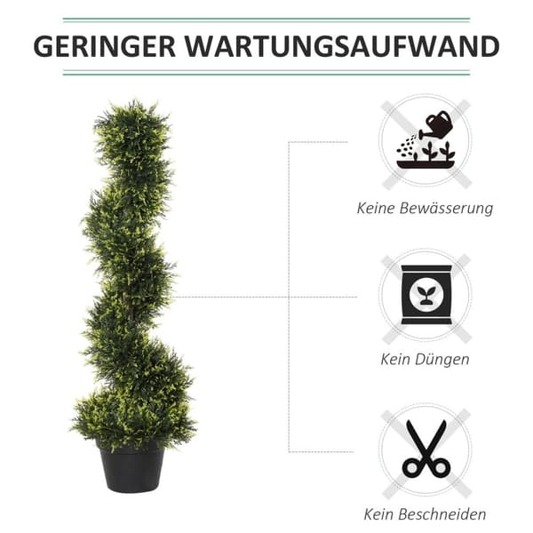 Rootz Artificial Spiral Plant - Spiral Cedar Tree - Faux Greenery - Low Maintenance Decor - Ø18 X 90H CM