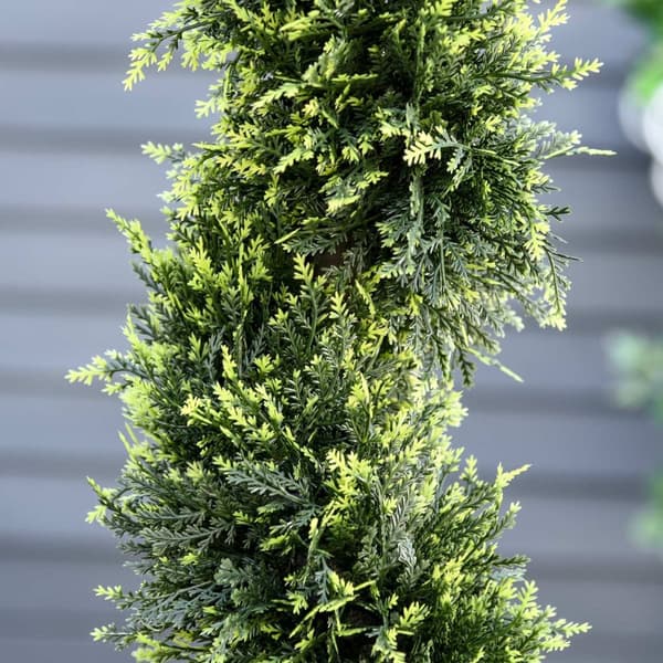 Rootz Artificial Spiral Plant - Spiral Cedar Tree - Faux Greenery - Low Maintenance Decor - Ø18 X 90H CM