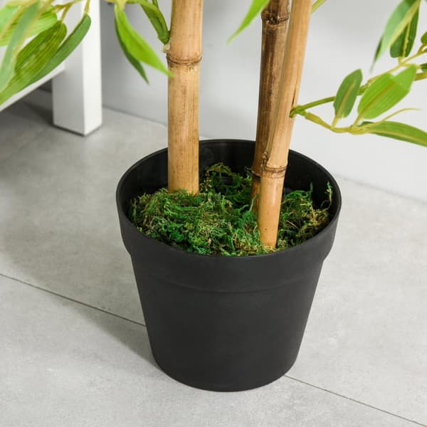 Rootz kunstige bambusplanter sæt - faux bambus - syntetisk bambus - realistisk design - 70 cm x 120 cm - sort grøn gryde