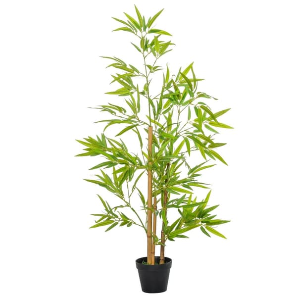 Rootz kunstige bambusplanter sæt - faux bambus - syntetisk bambus - realistisk design - 70 cm x 120 cm - sort grøn gryde