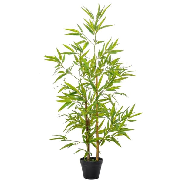Rootz kunstige bambusplanter sæt - faux bambus - syntetisk bambus - realistisk design - 70 cm x 120 cm - sort grøn gryde