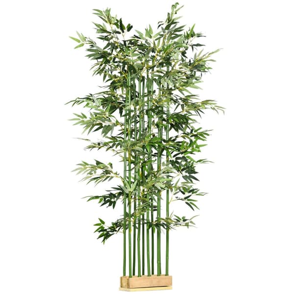 Rootz kunstig bambusplante - dekorativ plante - faux plante - ægte look - let pleje - 180 cm høj - gryde: 35L x 10W x 10H cm