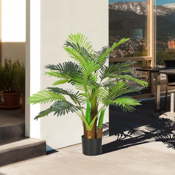 Rootz Artificial Palm Tree - Dekorativ plante - Realistiske grene - Lav vedligeholdelse - 1M X Ø16 x 17 cm gryde