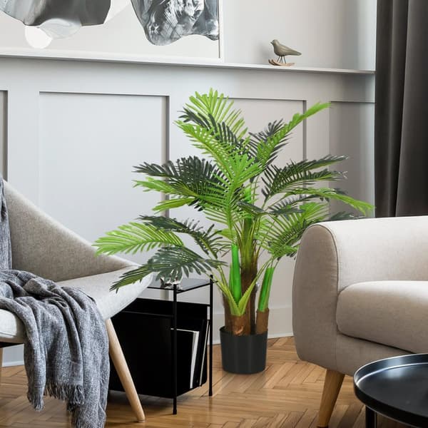 Rootz Artificial Palm Tree - Dekorativ plante - Realistiske grene - Lav vedligeholdelse - 1M X Ø16 x 17 cm gryde