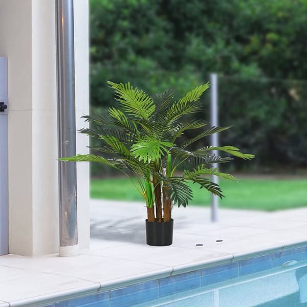 Rootz Artificial Palm Tree - Dekorativ plante - Realistiske grene - Lav vedligeholdelse - 1M X Ø16 x 17 cm gryde