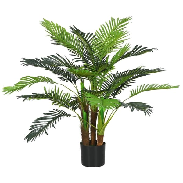 Rootz Artificial Palm Tree - Dekorativ växt - Realistiska grenar - Lågt underhåll - 1m x Ø16 x 17 cm potten