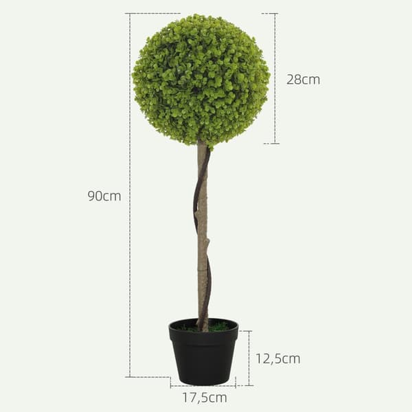 Rootz Artificial Eucalyptus Tree Set på 2 - faux planter - dekorative træer - Easy Care - 90 cm