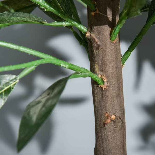 Rootz Set of 2 Artificial Laurel Tree - Faux växter - Plastlövverk - Inget underhåll krävs - 90 cm x Ø16cm - Cementkruka