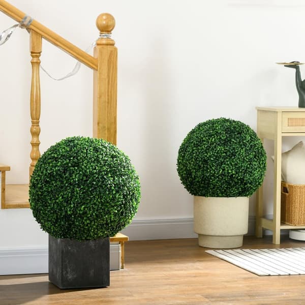 Rootz Sæt med 2 Boxwood Ball Artificial Plants - Faux Greenery - Dekorative grønne planter - UV -beskyttelse - Ø50cm