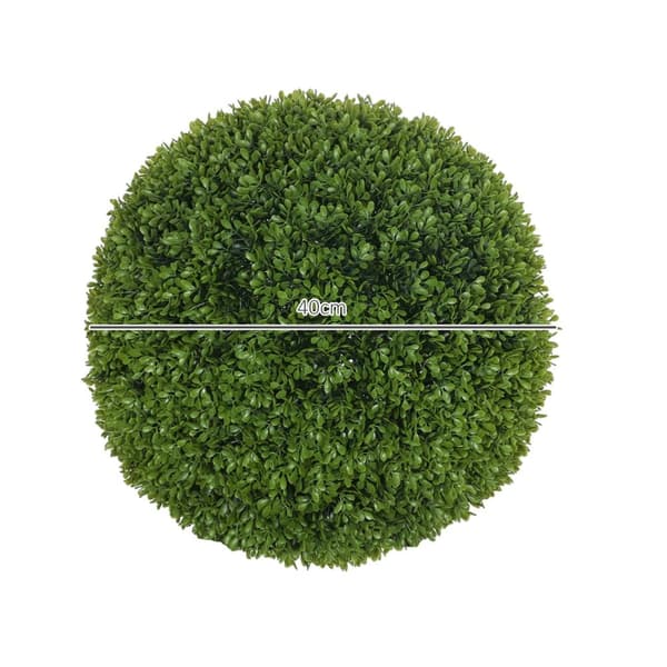 Rootz Sæt med 2 Boxwood Ball Artificial Plants - Faux Husplant - Dekorativt grønt - UV -beskyttelse - Ø40CM