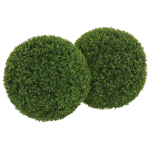 Rootz Sæt med 2 Boxwood Ball Artificial Plants - Faux Husplant - Dekorativt grønt - UV -beskyttelse - Ø40CM