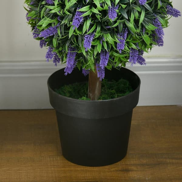 Rootz Set of 2 Artificial Lavender Trees - Fake Plant - Faux Greenery - UV Resistant - 110 cm höjd, Ø20cm potten för inomhus/utomhusbruk