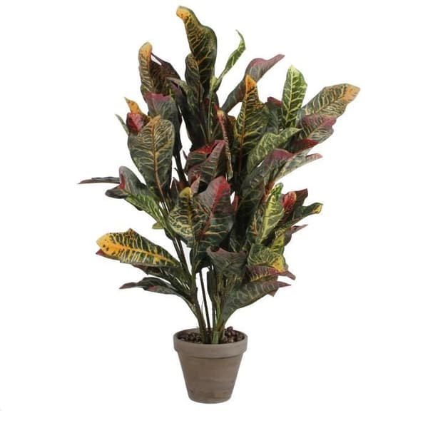 Glimmerdekorationer Croton Konstgjord växt - H73 x Ø40 cm - Färgglad