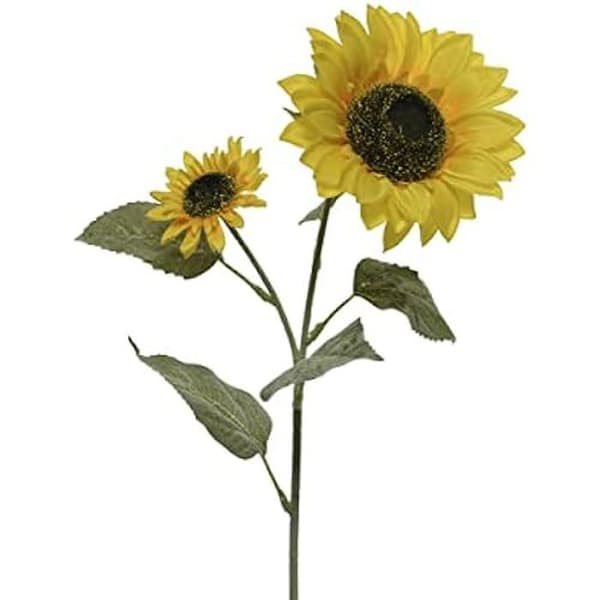 Konstgjorda blommor - DECORIS - Solros på stam - 15x10x72cm - Gul - Böjbar och klippt.