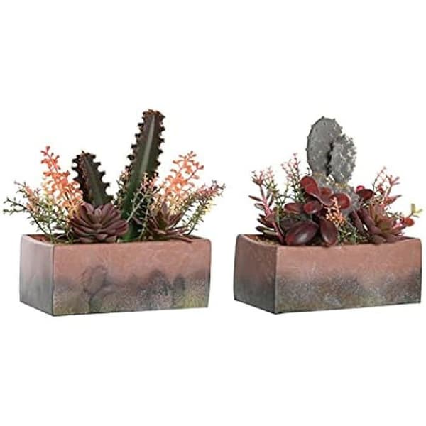 Dekorativ växt - DKD Home Decor - Estándar - Orange och rosa - Polypropen - 19 x 9 x 22 cm