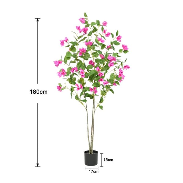 Kunstig Bougainvillea Træ, Livagtige Silke Blade, Perfekt til Hjemmedekoration,1,8m
