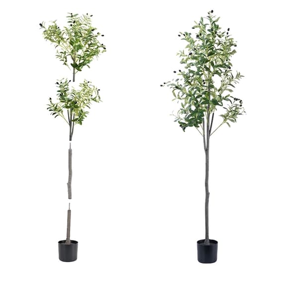 Kunstig Oliventræ, Justerbare Grene, Forudsamlet Potte,180 cm (70,86 tommer)