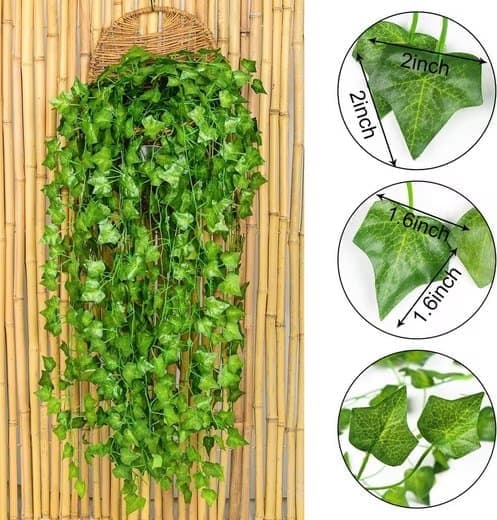 Keinotekoinen murattiseppele 220 cm - Riippuva muratti lehdillä puutarhaan, häihin, juhliin ja seinäkoristeluun
