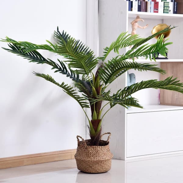Rootz Artificial Palm Tree - Fake Tree - Plast Tree - Realistic Look - 125cm x 120 cm x 123 cm