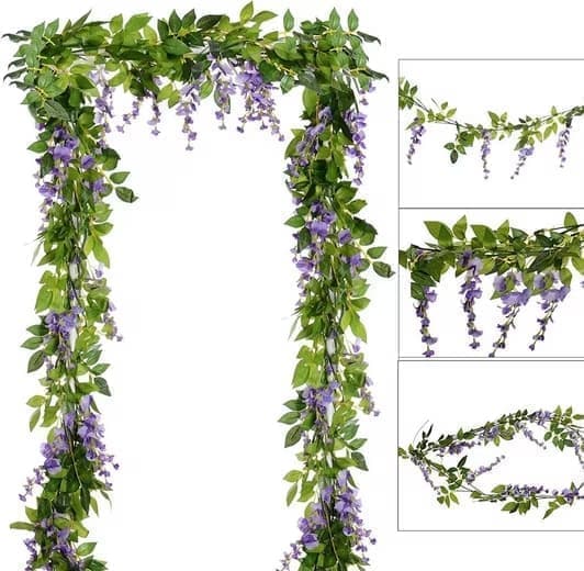 Konstgjord murgröna krans Imitationsblomkrans lämplig för hem, trädgård, utomhus och bröllop