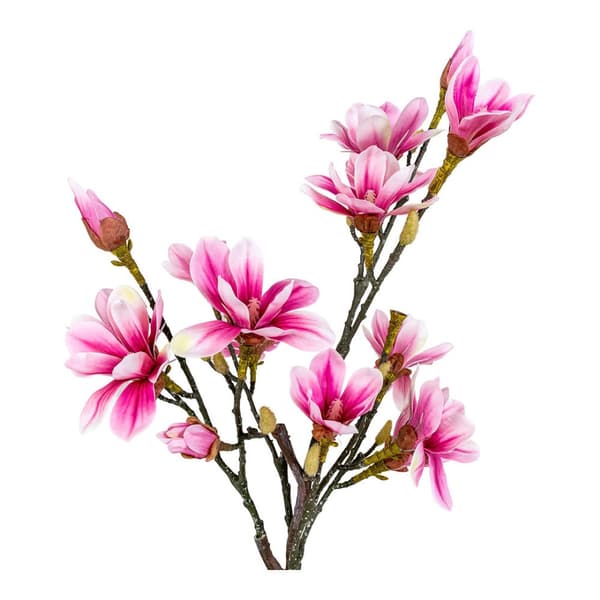 Magnoliatræ kunstig plante H74 cm grønn, rosa.