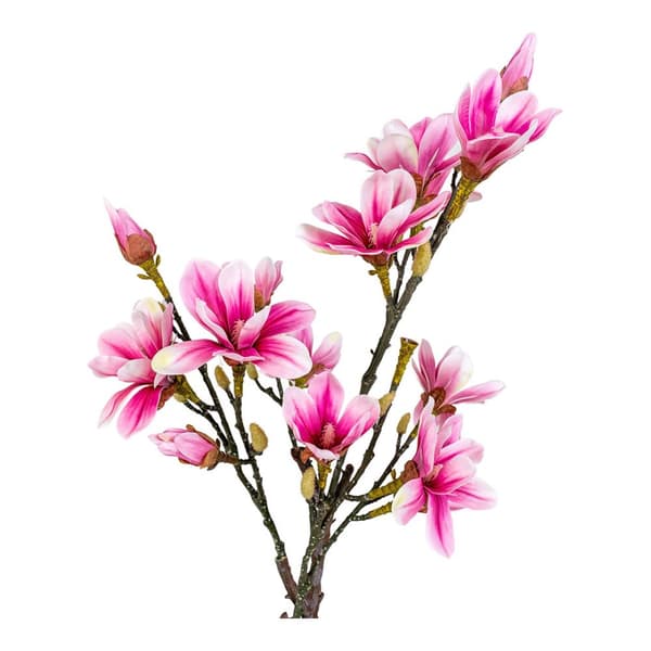 Magnoliatræ kunstig plante H74 cm grønn, rosa.
