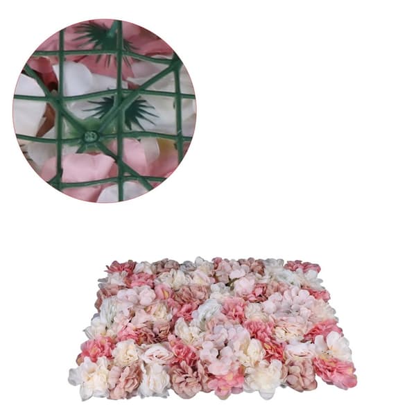 Kunstig Blomster Væg, Livlige 3D Silke Blomster, Holdbart Materiale, Nem Installation