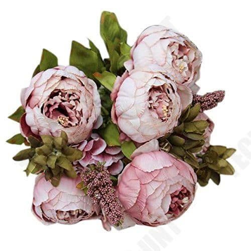 TD® Silk Flower Bukett Idealisk och trendig dekoration för vardagsrummet Underbar Sidenpion Dekorativ elegans