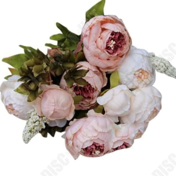 TD® Silk Flower Bukett Idealisk och trendig dekoration för vardagsrummet Underbar Sidenpion Dekorativ elegans