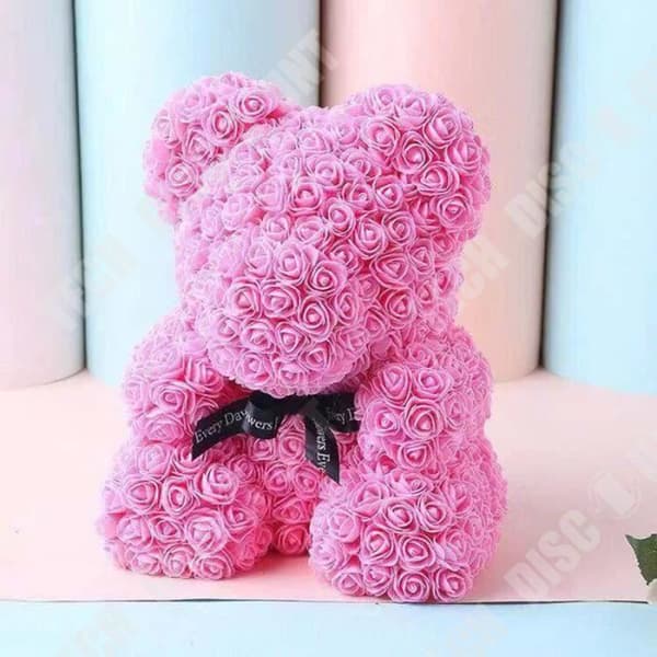 TD® Bear in Rose Blomma Alla hjärtans dag Rose till jubileumspresent Alla hjärtans dag present Bröllopsdekoration Rosa färg