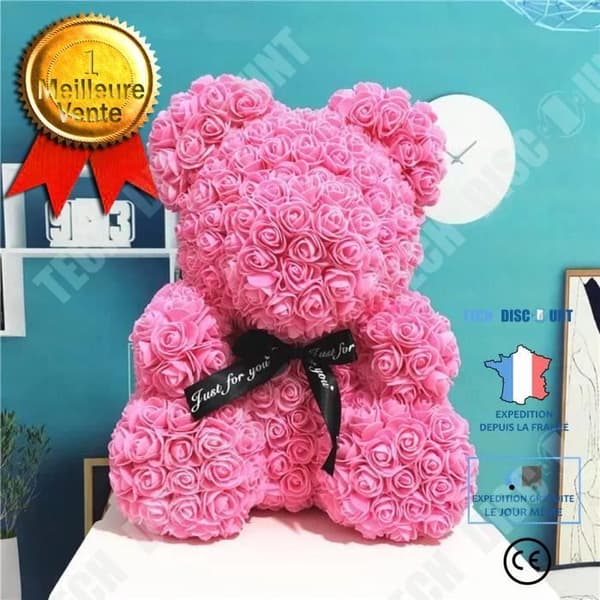 TD® Bear in Rose Blomma Alla hjärtans dag Rose till jubileumspresent Alla hjärtans dag present Bröllopsdekoration Rosa färg