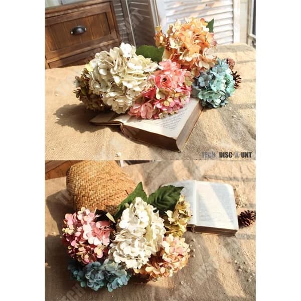 TD® konstgjord hortensia torr ros deco dekoration blomma konstgjord växt bröllop hem födelsedag flicka rum dekoration
