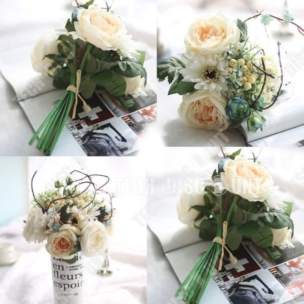 TD® Permanent Evig konstgjord blombukett Dekoration Bröllop Hem Födelsedag Vardagsrum Present Gerbera Skönhet inomhus