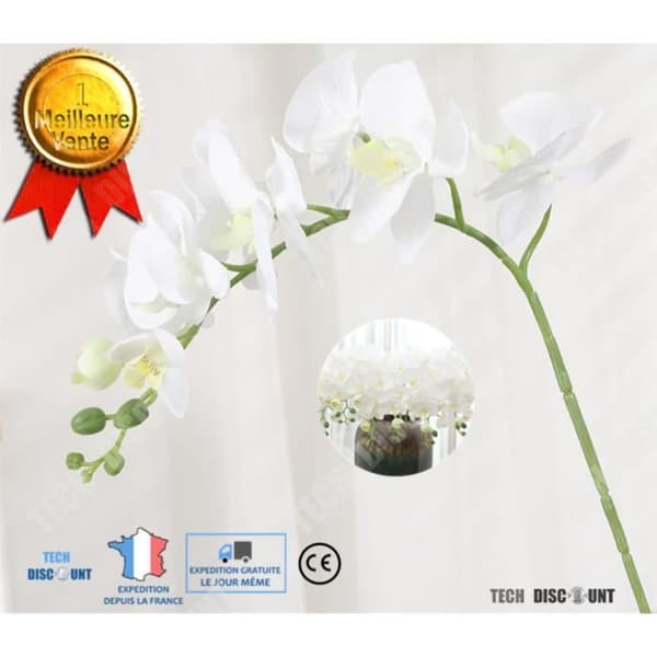 TD® Konstgjorda orkidéer Vit gren Bröllop Blomsterdekoration Bord Växt Hem Torr Födelsedag Realistiskt flickrum