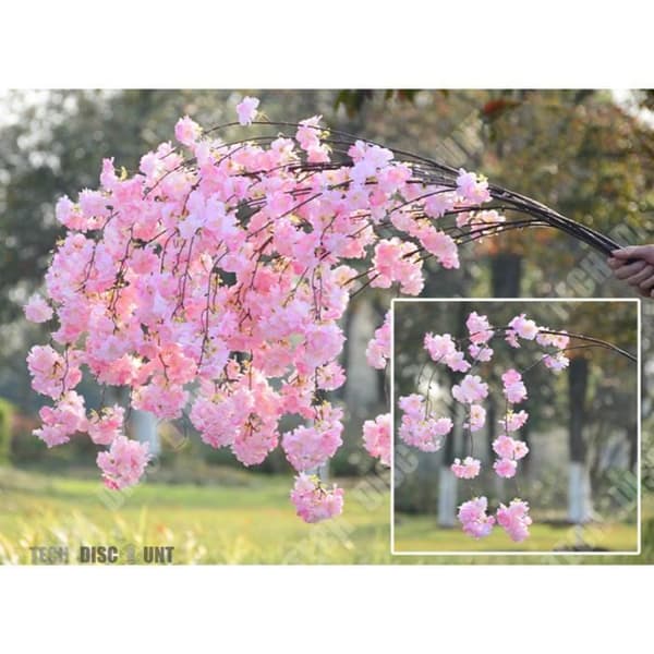 TD® Konstgjord körsbärsrosa trädkruka Bröllopsblomma Torr plastgren utomhus heminredning Födelsedag japansk växt