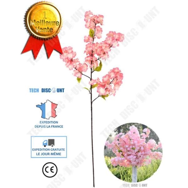TD® Konstgjord körsbärsrosa trädkruka Bröllopsblomma Torr plastgren utomhus heminredning Födelsedag japansk växt