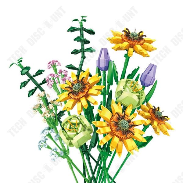 TD® gör-det-själv-blockbukett Unik konstgjord blomma Solros kreativt arrangemang gör-det-själv-aktivitet för vuxna