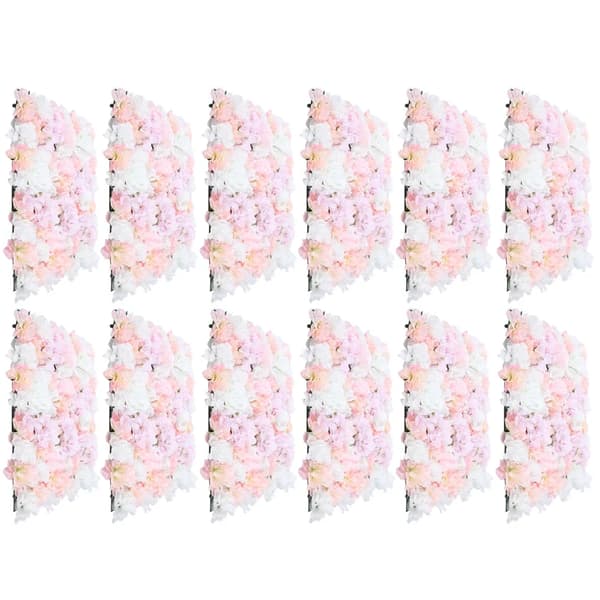 Konstgjorda Blomväggspaneler, Hög Blomtäthet, Hållbar Sidenväv,Rosa
