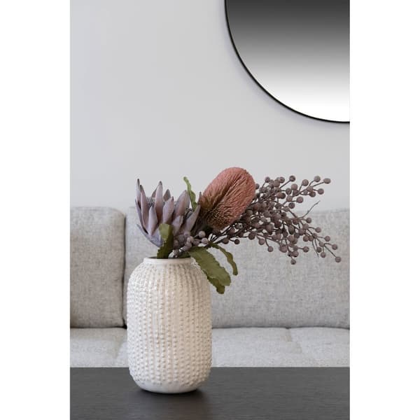 Konstgjorda blommor, kung protea bukett, 75 cm, ros blandning