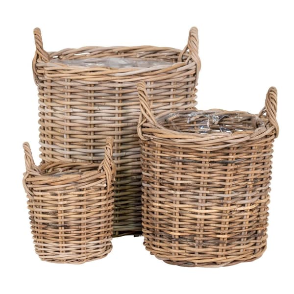 Kurv, Sema Kurve, 41x41 cm - 30x30 cm - 19x19 cm, Naturfarvet