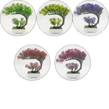 Kunstig Bonsai Træ, Fem Farvemuligheder, Desktop Placering,23x21 CM, inkluder 5 farver