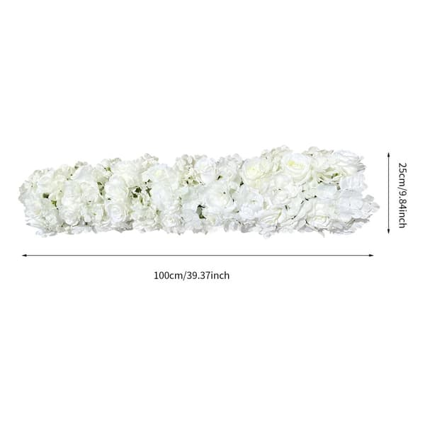 Kunstig Blomster Række, Holdbart Silke Stof, Elegant Hvidt Design,HVID