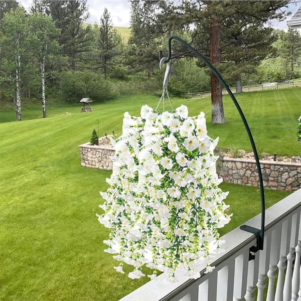 2 kpl UV-kestävä riippuva keinotekoinen Morning Glory viiniköynnös 75 cm - Todenmukaiset kukat puutarhan ja kodin sisustukseen