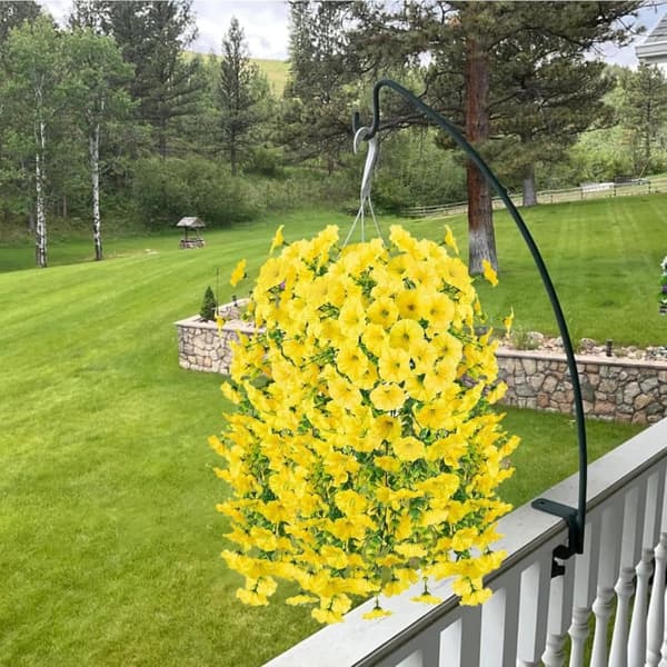 2 kpl UV-kestävä riippuva keinotekoinen Morning Glory viiniköynnös 75 cm - Todenmukaiset kukat puutarhan ja kodin sisustukseen