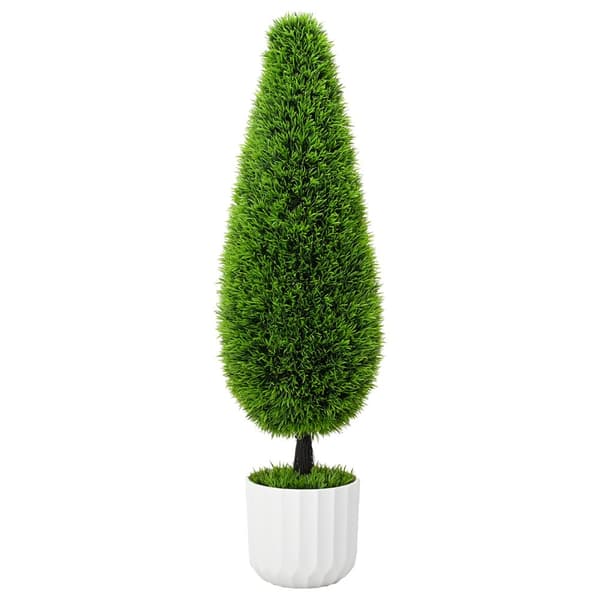 Konstgjord Växt Topiary Tallig Gran med Kruka 24x90 cm Grön