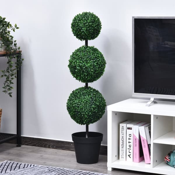 Rootz Artificial Boxwood Topiary - Decorative Plant - Faux Greenery - Elegance & Originality - Ø 30 x 112h cm