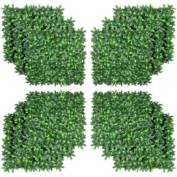 Rootz Artificial Laurel Hedge Privacy Screen - Grön väggbeklädnad - Utbyggbara paneler - Realistiska PE - 50 x 50 cm paneler, 3㎡ Area