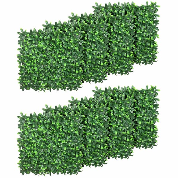 Rootz Artificial Laurel Hedge Privacy Screen - Grön väggbeklädnad - Utbyggbara paneler - Realistiska PE - 50 x 50 cm paneler, 3㎡ Area