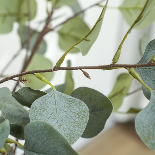 Rootz Artificial Plant - Art Tree - Natural Decor - Vedligeholdelsesfri - 150 cm høj med cementpotte - grøn eukalyptus